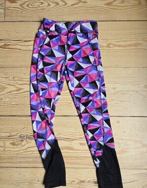 FILA Multicolor Geometric Active Leggings Youth LG 10/12